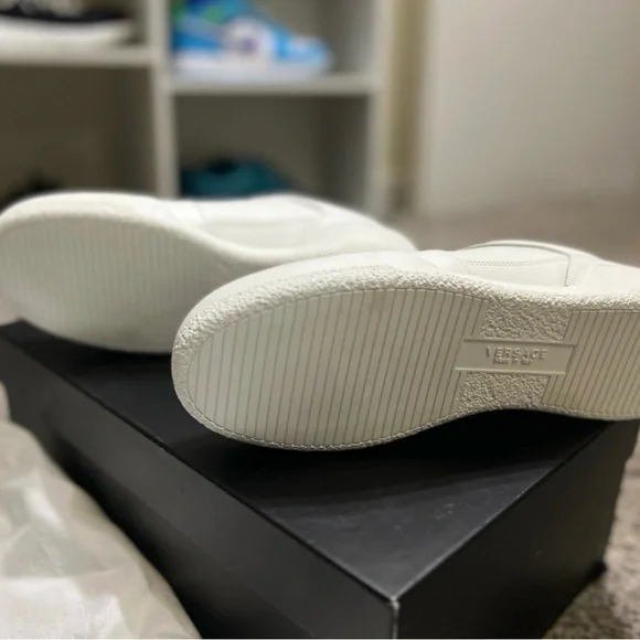 Versace White Leather Sneakers Size 39